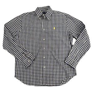 Ralph Lauren Men’s Button Up Shirt Size XL Blue White Gingham Plaid Pony Casual